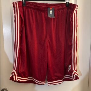 Mens Alabama Crimson Mesh Athletic Shorts with White Stripes Sz 5XL